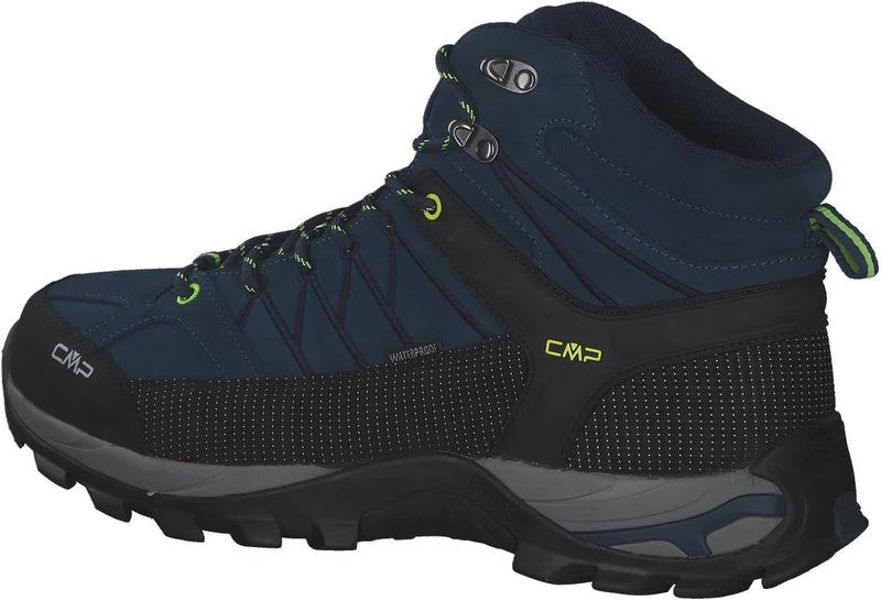 CMP Herren Rigel Mid Shoe Wp Trekking-& Wanderstiefel 47 EU Blue Ink Yellow Fluo, 47 EU Blue Ink Yel