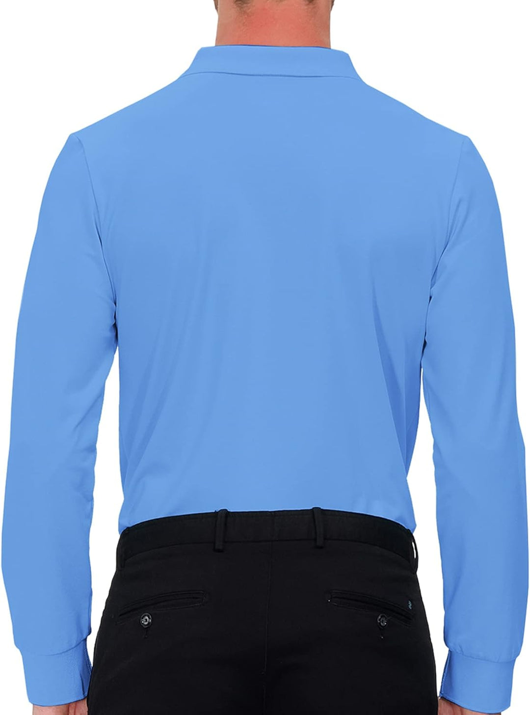 MoFiz Herren Poloshirt Langarm Baumwolle Polohemd Freizeit Polo Golf Wintershirts mit Kragen S Himme