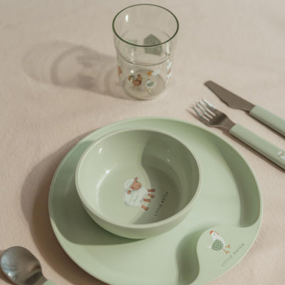 Mepal 108041012400 Mio Kindergeschirrset, mit Kinderteller, Schälchen, Becher und Besteck-Set, Ideal