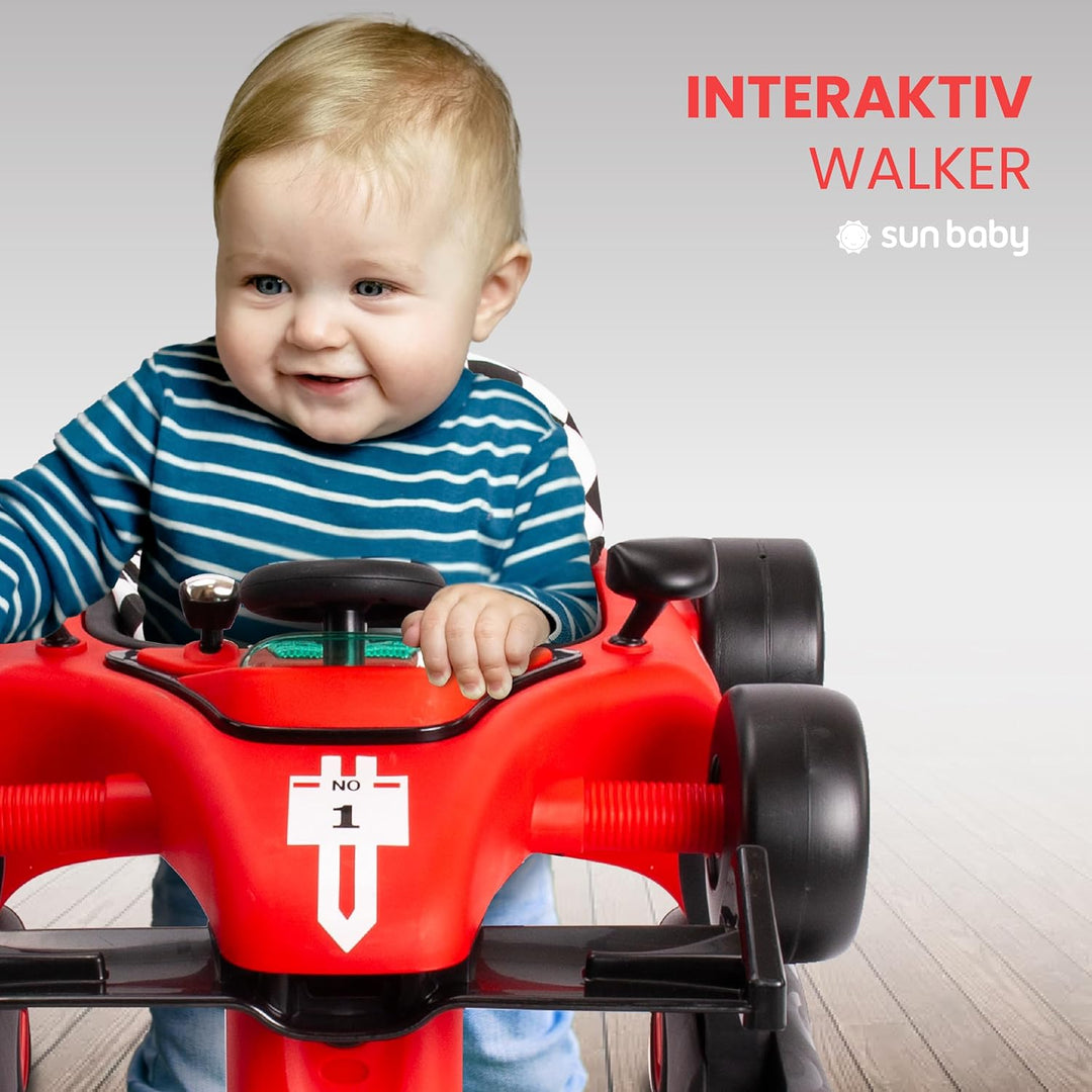 Sun Baby Lauflernhilfe Walker 3in1 mit höhenverstellbare Automotiv, Formula racing, interaktiv und f