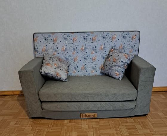 Flumi Personalisierte Kindercouch Kinder Sessel Sofa Schlafsofa jugendzimmer mit Gravur KINDERNAME S