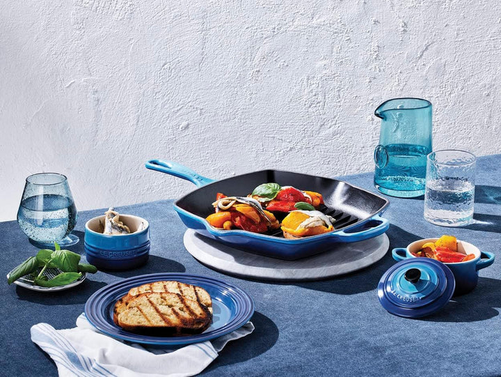 LE CREUSET Signature Gusseisen-Grillpfanne, Quadratisch, 26 cm, Für alle Herdarten inkl. Induktion g