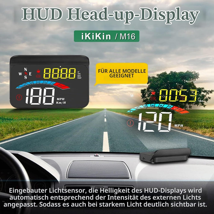Head-Up-Display Auto, 3,5 Zoll GPS HUD für alle Autos und LKWs, Windschild-LED-Projektor, Reflexions