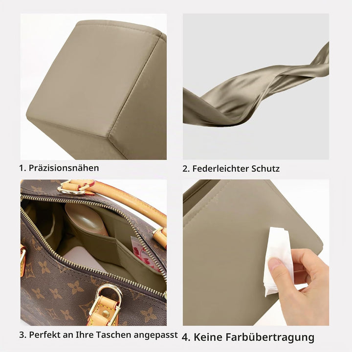 DGAZ Handtasche Tasche Organizer, Seide Innentaschen für LV Speedy Nano/20/25/30/35/40/45 Tasche, Le