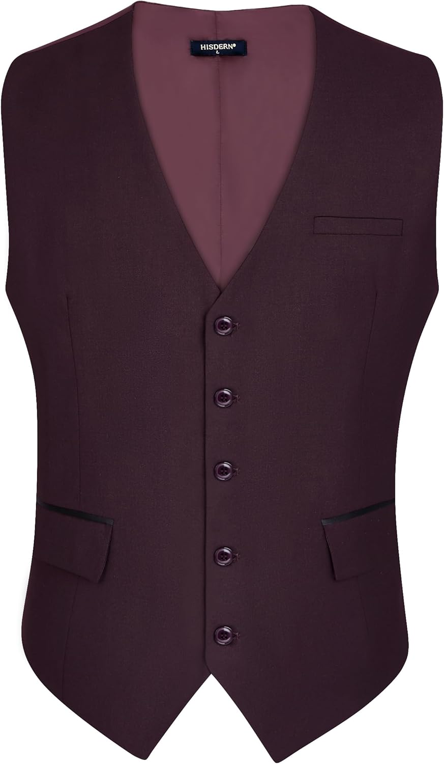 HISDERN Anzugweste für Herren Elegant Hochzeit Weste Klassische Einfarbig Casual Businessweste Forme