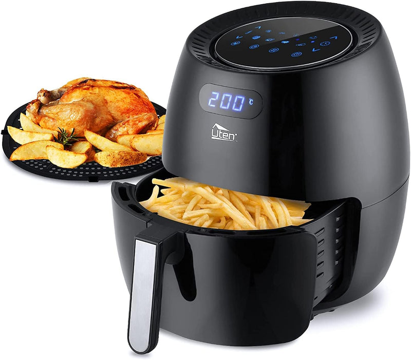 Heissluftfritteuse,Uten 6.5L Airfryer XXL Heissluftfriteuse mit digital LED-Touchscreen,8 programmen