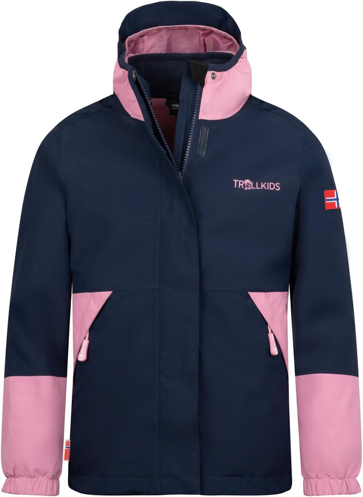 Trollkids Kids Kjerak 3in1 Jacket Navy/Mauve 104, Navy/Mauve 104