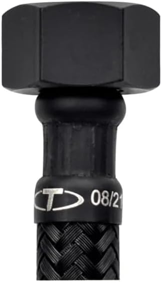 Tycner 80cm M10 x 3/8'' Inch BSP Schwarz Nylon Geflochten Flexibler Schlauch Zapfhahn, 80cm