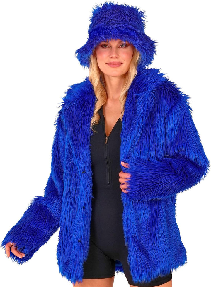 W WIDMANN MILANO Party Fashion - Kunstfell-Jacke für Damen und Herren, Plüschjacke, Kostüm, Party Ou