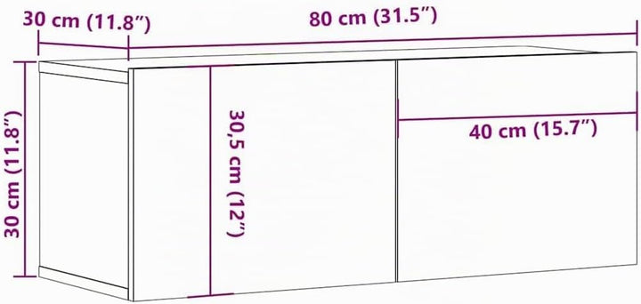 vidaXL TV Schrank mit 2 Klapptüren TV Möbel Hängeboard Lowboard Fernsehschrank Fernsehtisch Sideboar