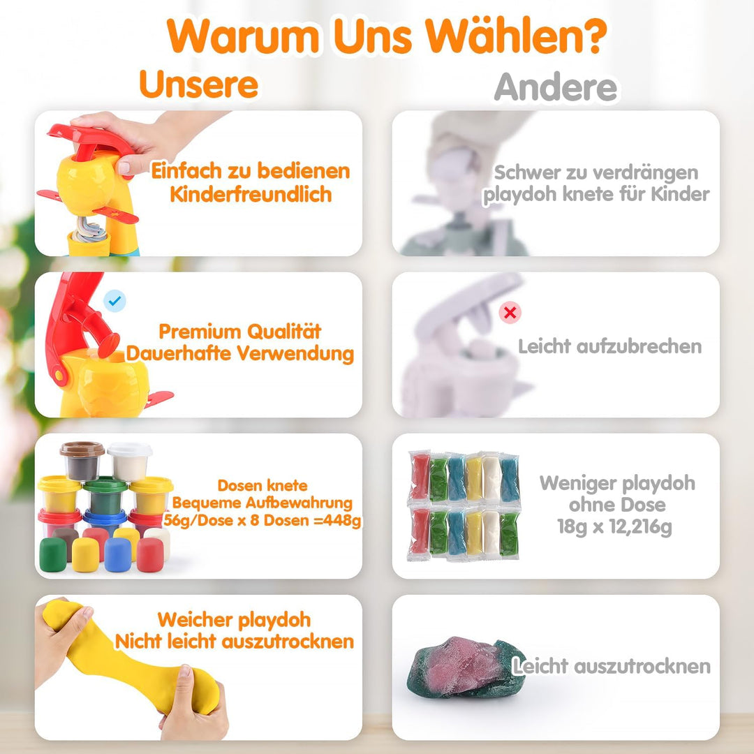 PLAY Eis Knete Set für Kinder - DIY Knete Eismaschine Set Knete Zubehör, Kinderknete Kitchen Creatio