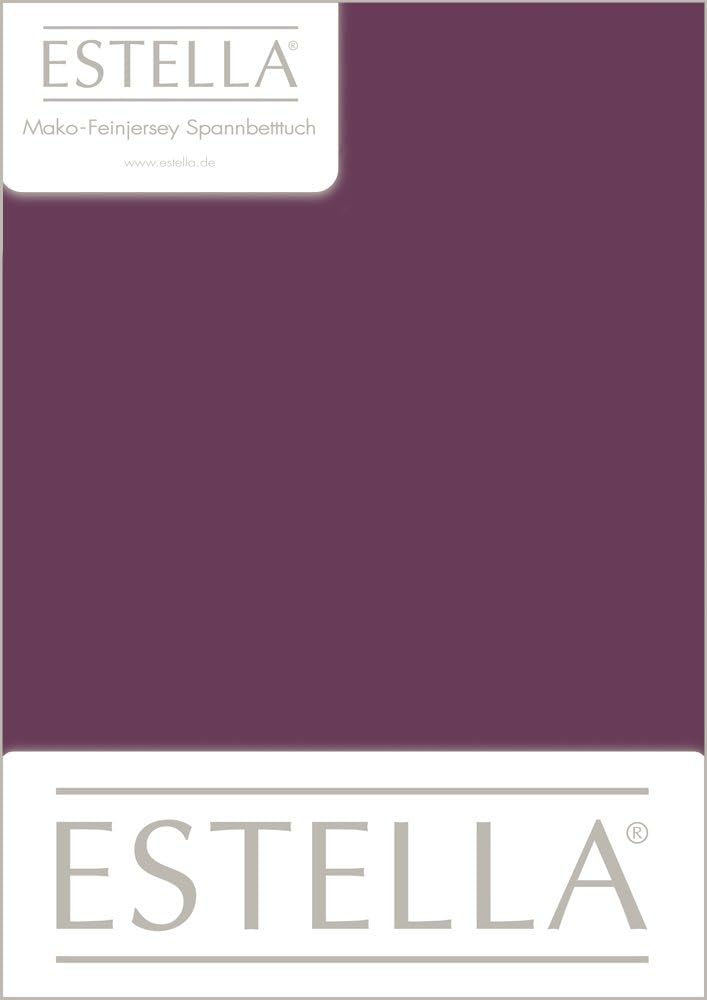 ESTELLA Spannbetttuch Feinjersey | Aubergine | 150x200 cm | passend für Matratzen 140-160 cm (Breite