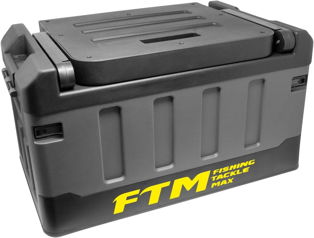 FTM Klappbox mit Sitz und Einlage - Sitzbox, Zubehörbox, Angeltruhe zum Forellenangeln