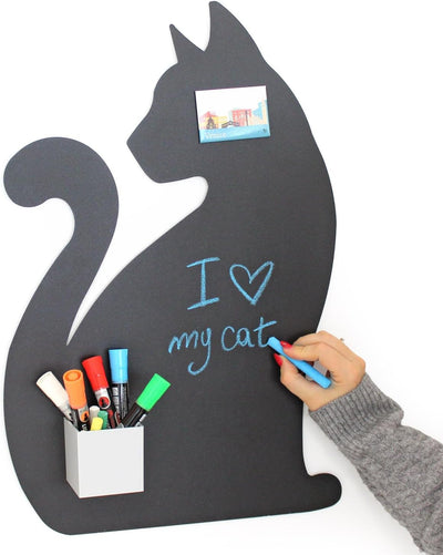 KalaMitica Katze 2 Design magnetische Kreidetafel aus Stahl, Anthrazit, 56x38x0,12cm, Katze 2
