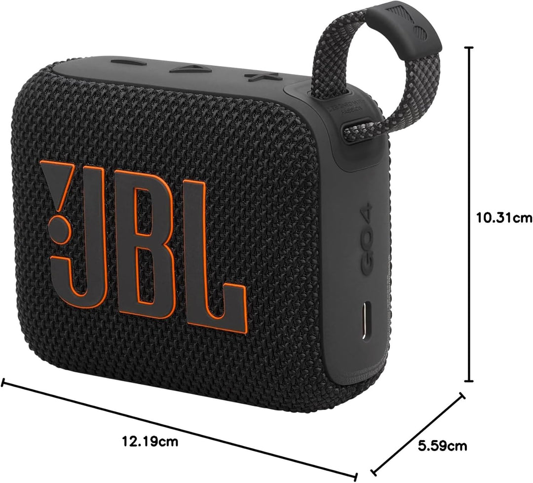JBL Go 4 in Black - Portable Bluetooth Speaker Box Pro Sound, Deep Bass and Playtime Boost Function
