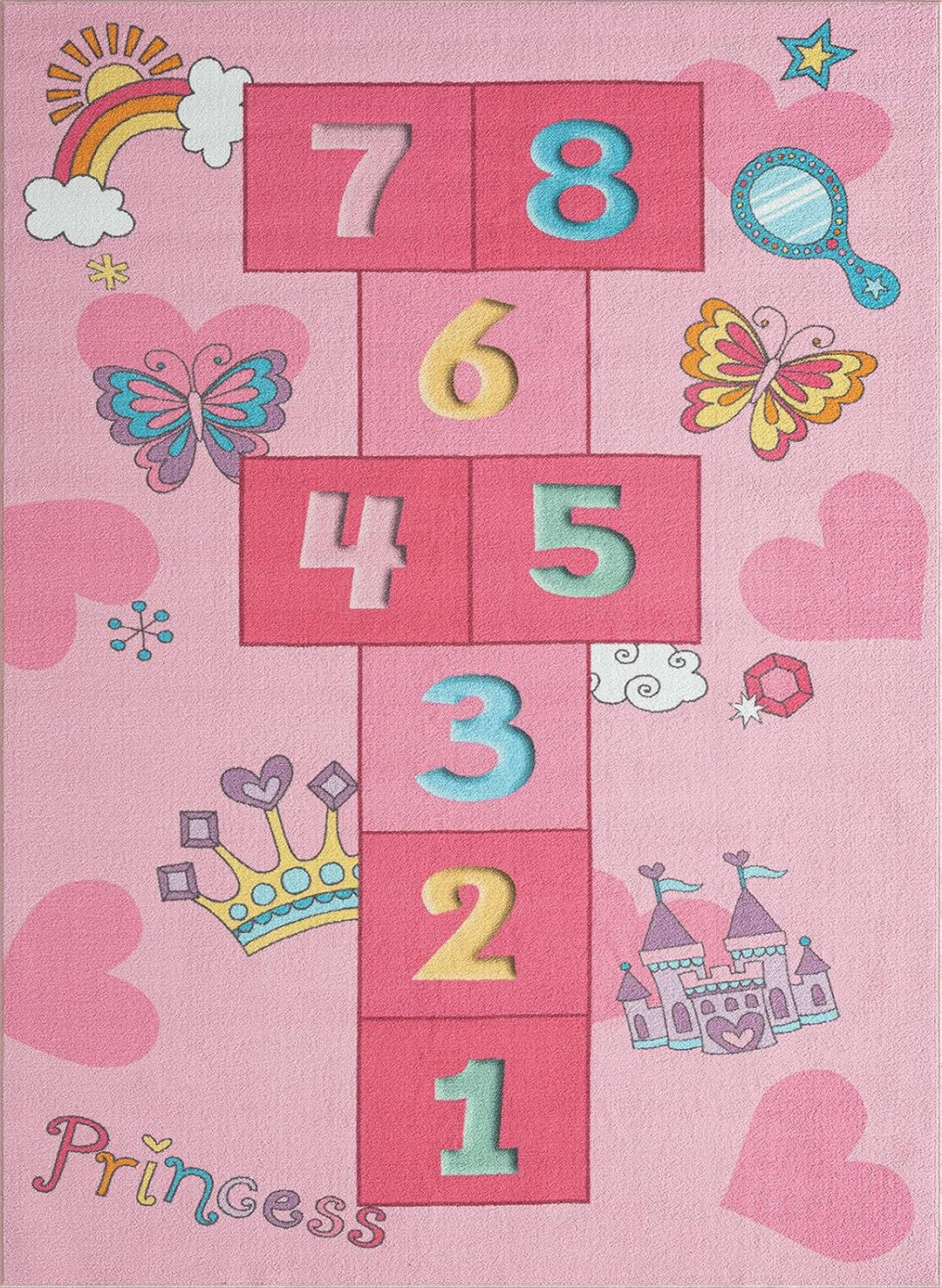 the carpet Happy Life – Kinderteppich Spielteppich Zahlenteppich & Hüpfteppich mit Zahlenmotiv, ruts