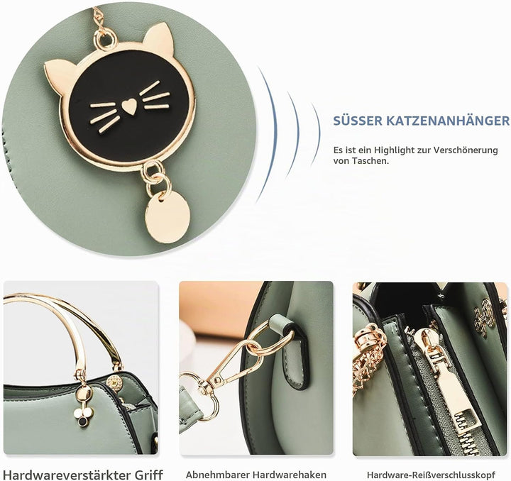 NICOLE &amp; DORIS Runde Umhängetasche Damen Handtasche Klein Tasche Mode Crossbody Bag Damen PU Leder H