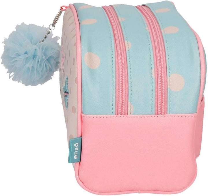 Enso Belle and Chic Anpassungsfähiger Vanity Case mit zwei Fächern Mehrfarbig 26x16x11 cms PVC Toile