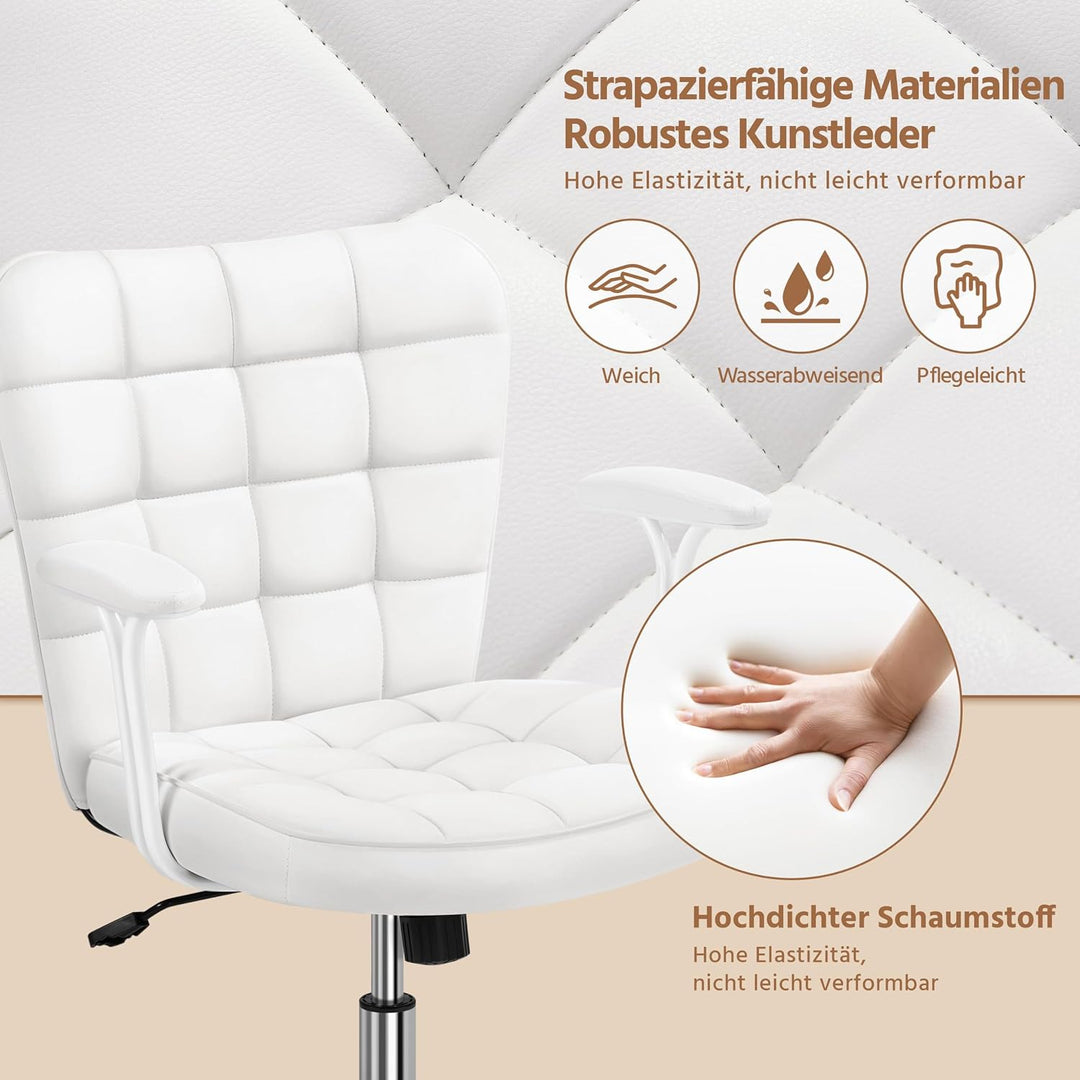 Yaheetech Bürostuhl Ergonomischer Schreibtischstuhl Bürosessel Arbeitsstuhl, Drehstuhl mit Weichen A