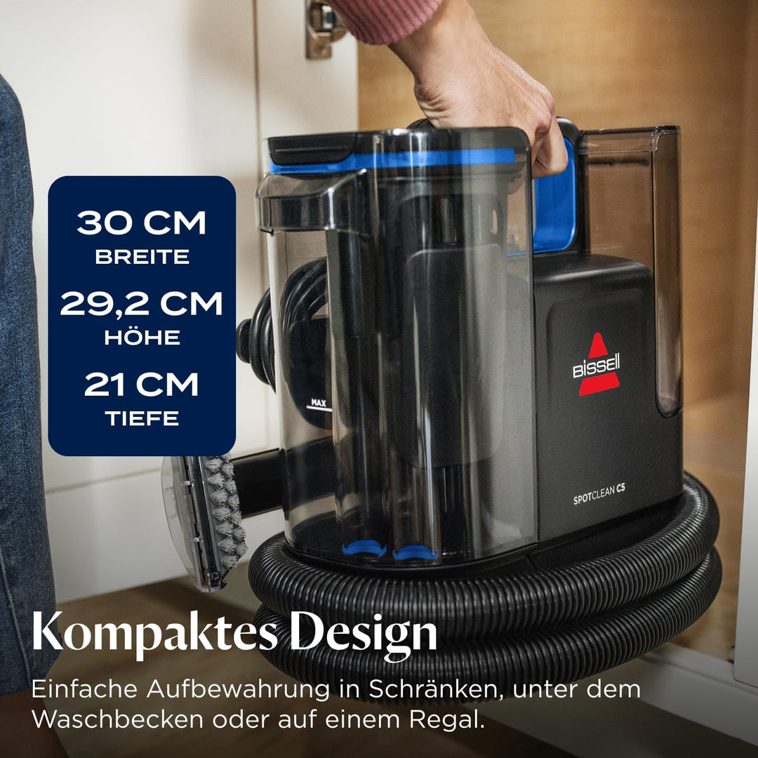 BISSELL SpotClean C5, Polsterreiniger Gerät, Teppichreiniger mit Triple Action System, Leichtgewicht