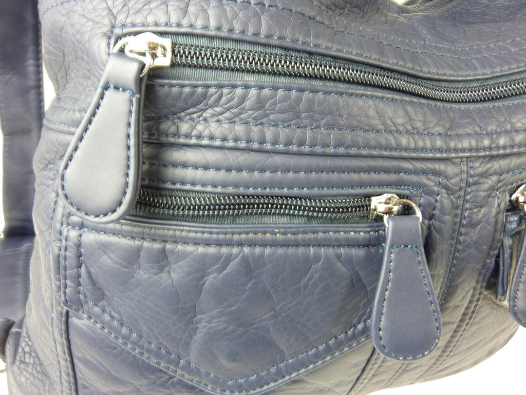 kennydoo Rucksacktasche I 2in1 Damen Rucksack und Handtasche in Einem I Schultertasche einfarbig uni