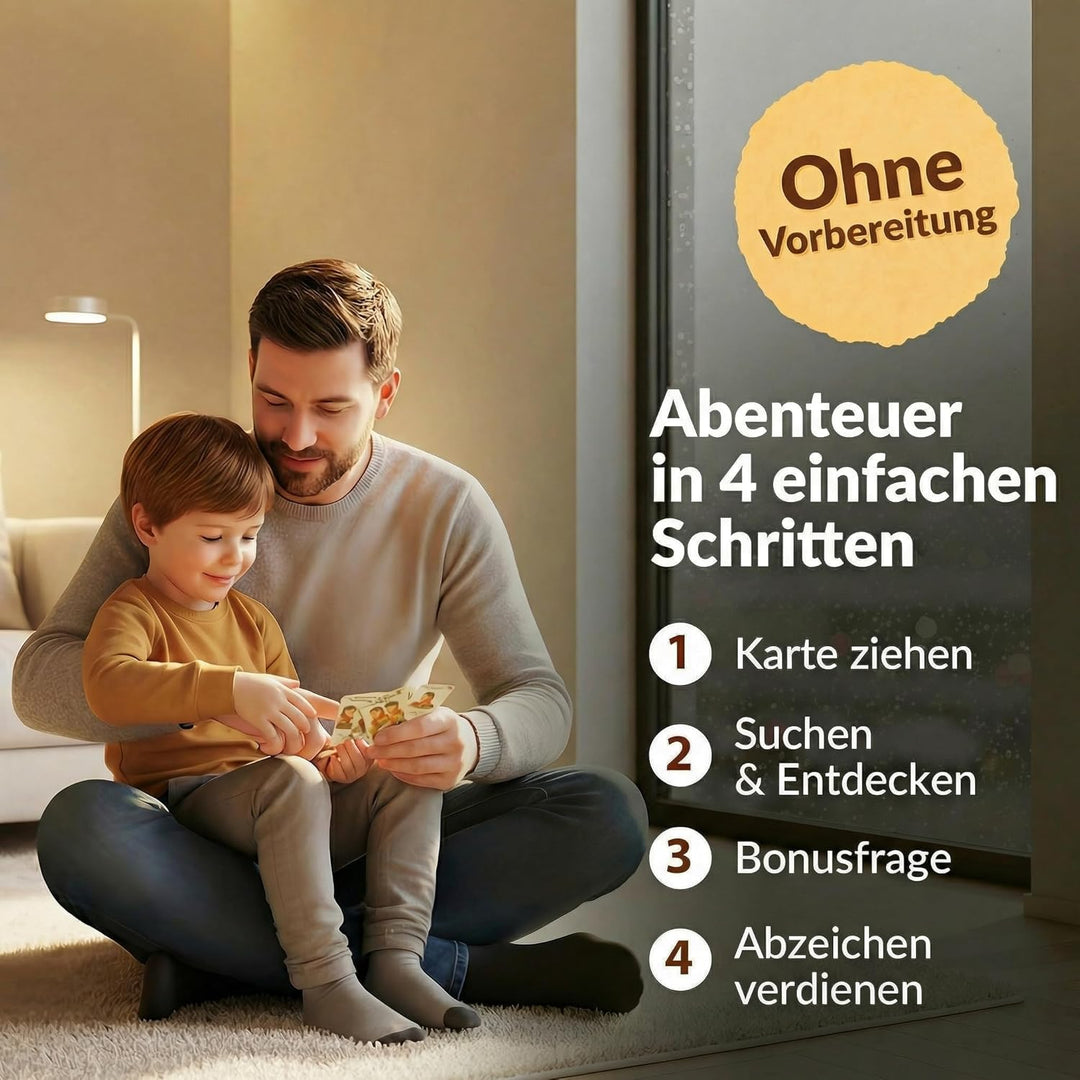 Heldenzimmer Indoor Suchspiel Kinder – Spiele für Zuhause Drinnen | 100 Aufgaben Suchspiel, 50 Doppe
