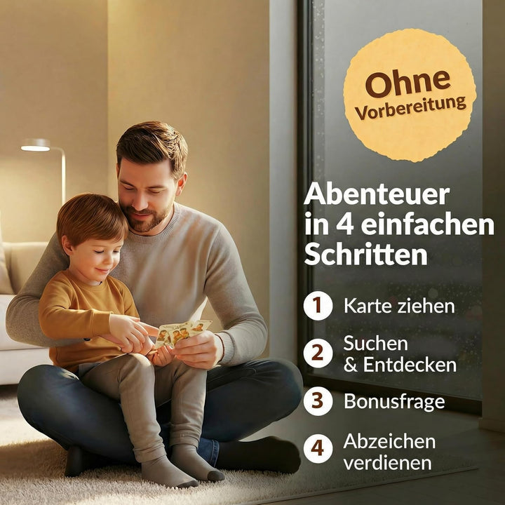 Heldenzimmer Indoor Suchspiel Kinder – Spiele für Zuhause Drinnen | 100 Aufgaben Suchspiel, 50 Doppe