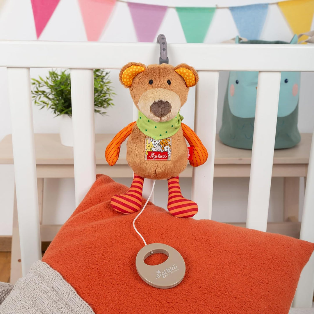 SIGIKID 40357 Spieluhr Bär Musik Mädchen und Jungen Babyspielzeug empfohlen ab Geburt braun Mehrfarb