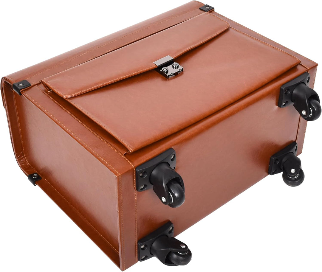 House of Leather Pilotenkoffer, Kunstleder, hautfarben, Carry-on, Commander, 4-Räder, Kabinentasche,
