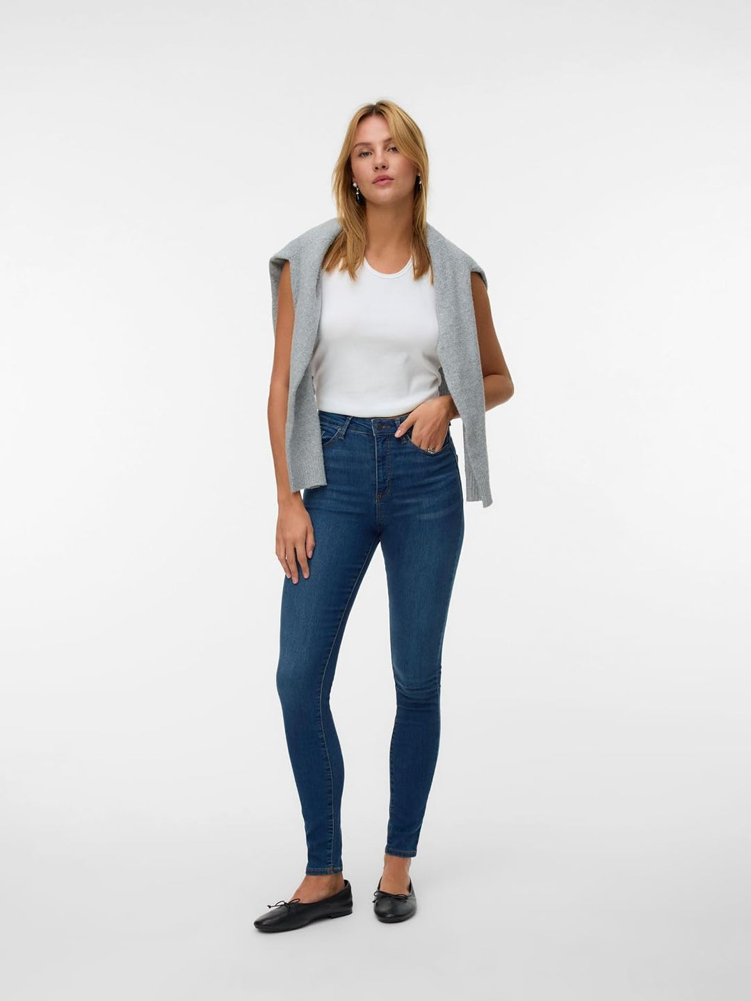 VERO MODA Female Skinny Jeans VMSOPHIA Hohe Taille Skinny Fit Jeans XXS / 32L Medium Blue Denim, XXS