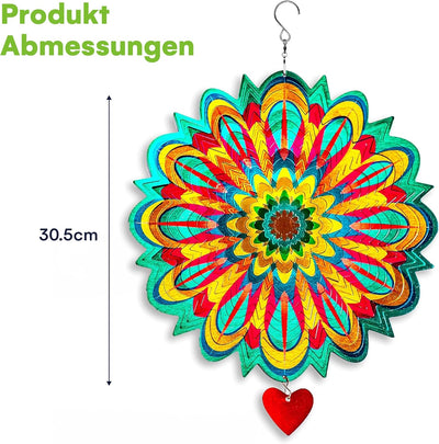 3D-Edelstahl Windspiel 30 cm, Windspiel hängend -Kinetic Windspiel -Innedekoration, Gartendeko für d