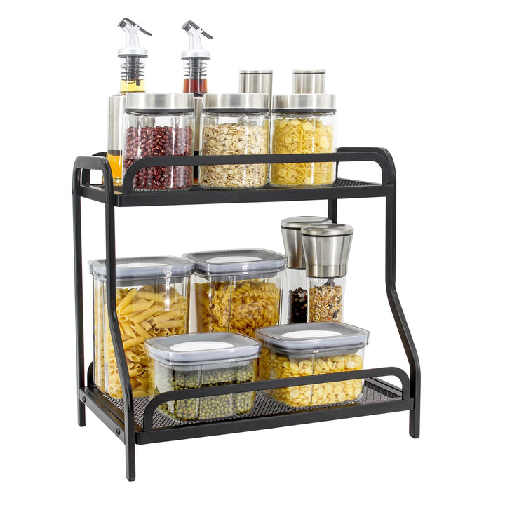 Badezimmer-Organizer mit 2 Ebenen, multifunktional, Make-up-Organizer, Regal und Küchenregal, Aufbew