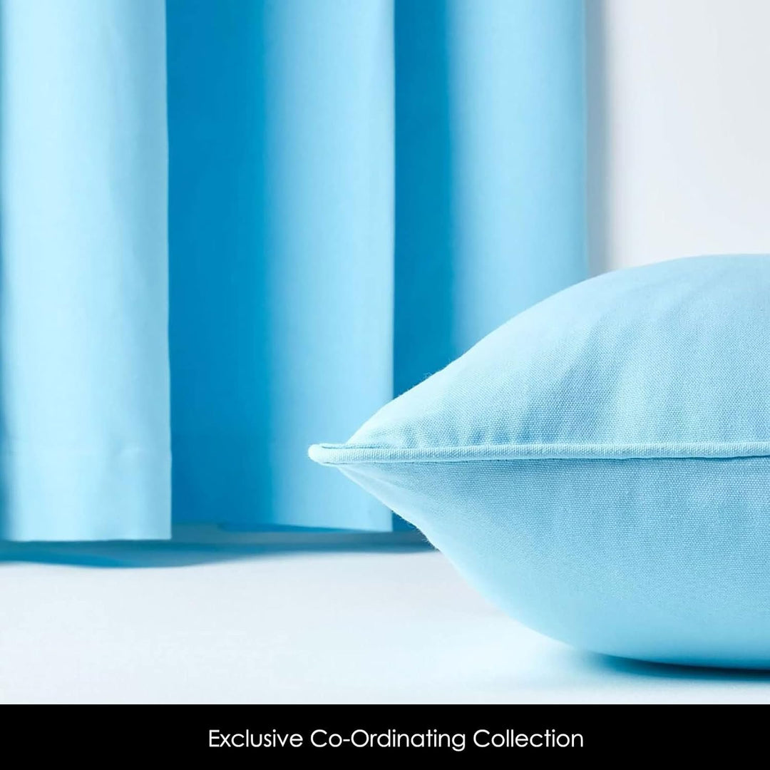 Homescapes Ösenvorhang Blickdicht blau Dekoschal 2er Set Plain Colour Breite 137 x Länge 182 cm Vorh
