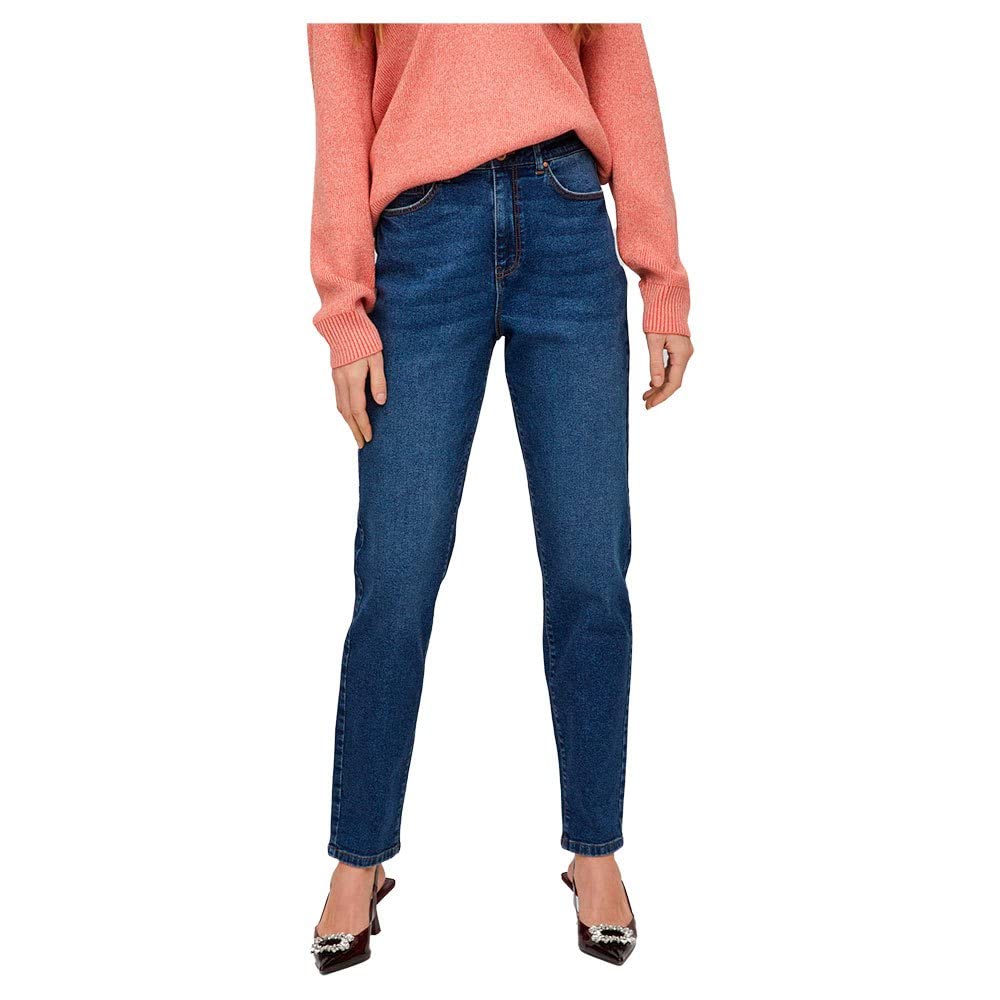Vila Damen Vinaomi Jo Dbd Hw Mom Noos Jeans 34W / 32L Dark Blue Denim, 34W / 32L Dark Blue Denim