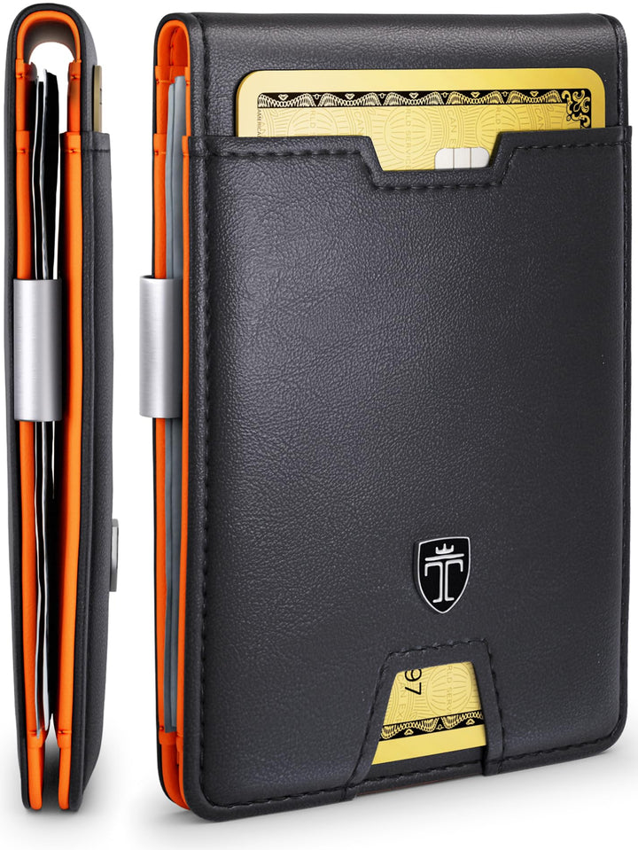 TRAVANDO Austin Herren Slim Wallet mit Geldklammer RFID-blockierendes Bifold Kreditkartenetui für Mä