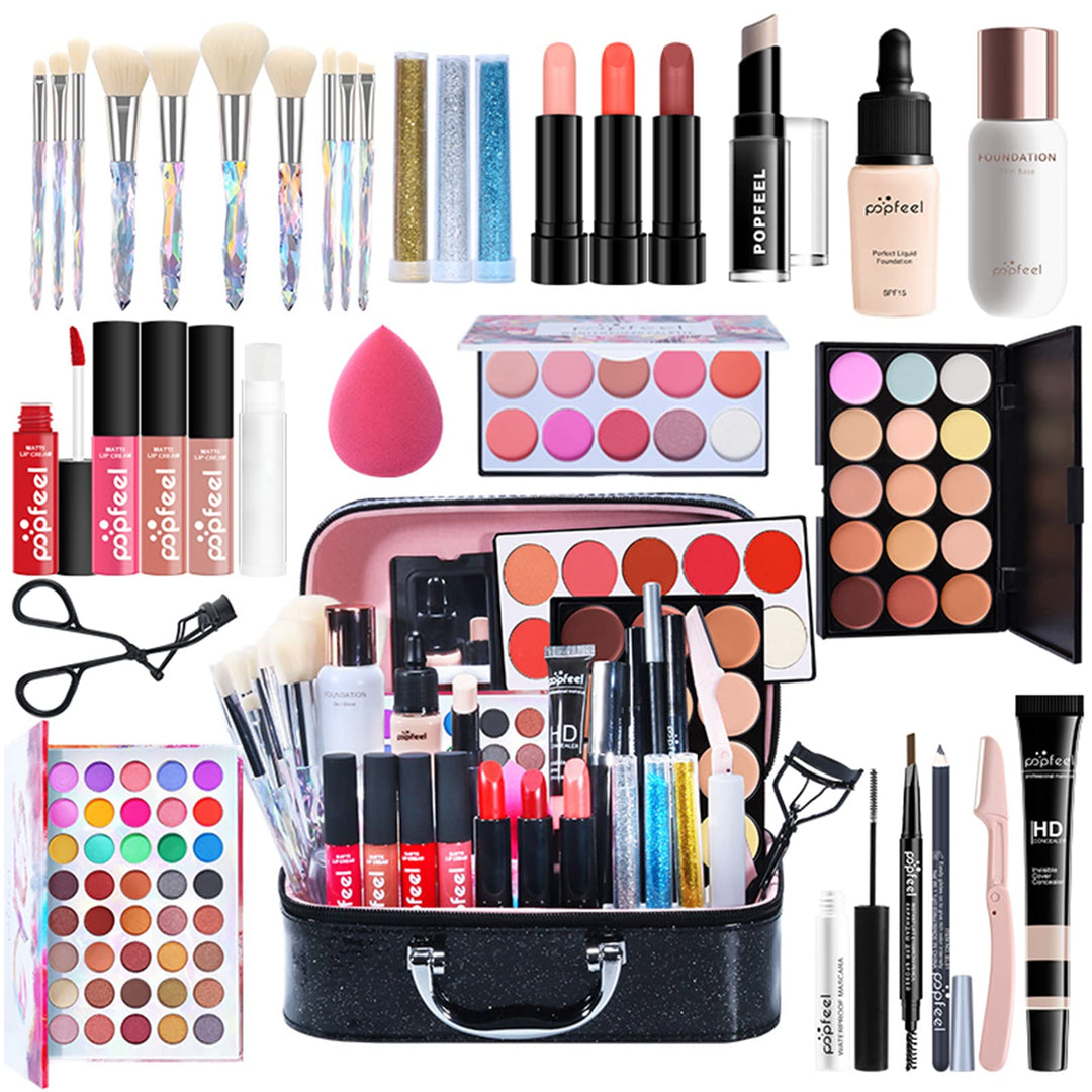 CHSEEO 34 Stück Mehrzweck Make-up-Set All-in-One Make-up-Geschenkset Kosmetik-Palette Starter Kit Li