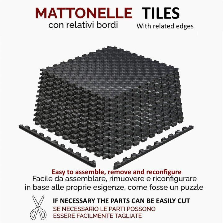 Tatami Puzzle Fitnessmatte für Fitnessstudios, Schutzmatte für den Boden, 16 Stück, 30 x 30 x 1,2 cm