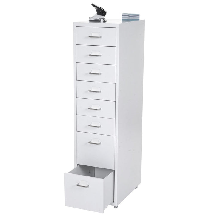 Mendler Rollcontainer Boston T851AM 110x28x41cm - weiss, Weiss