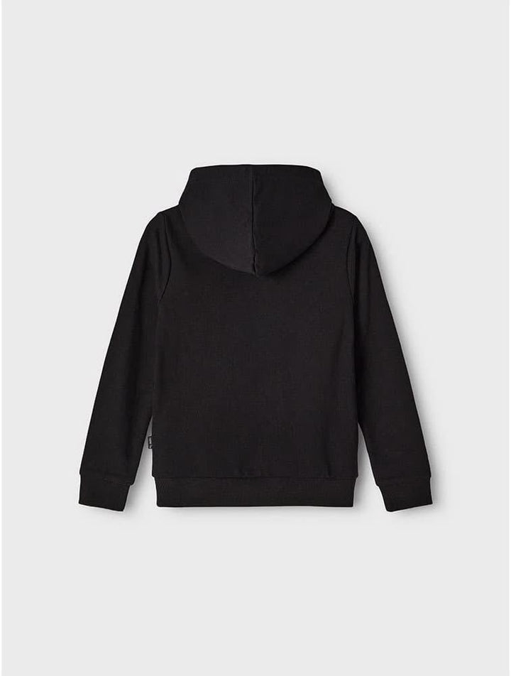 NAME IT Mädchen Kapuzen Sweater aus Bio-Baumwolle 116 Schwarz, 116 Schwarz