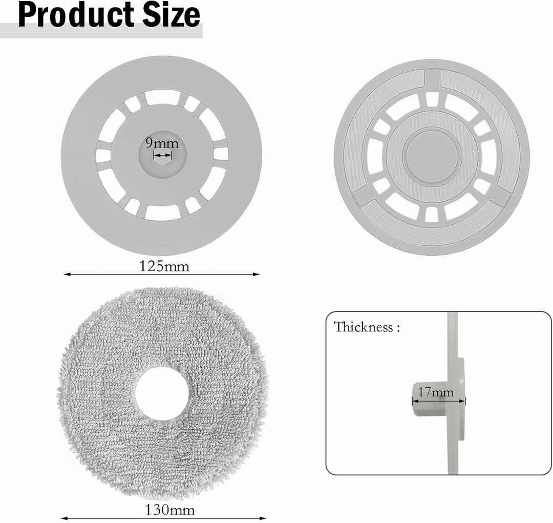 4 Wischtücher mit 2 Ersatzhalterung Zubehör für Dreame L10S Ultra/ L10S Pro Gen 2/ L10 Ultra/ L10 Pr