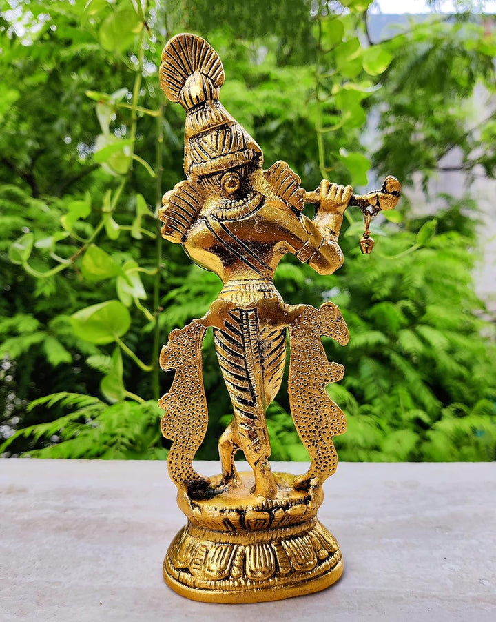 WC_Lord Krishna mit Bansuri Krishna Statue Figur mit Murli Bansi Murlidhar Kishna Idol für indische