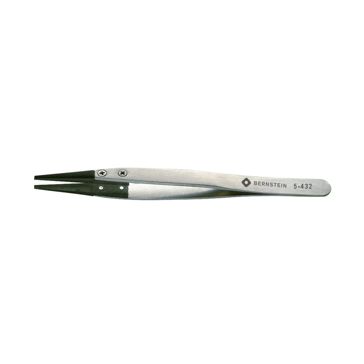 Bernstein Werkzeug Pinzette mit Carbofib Spitze, stumpfe Spitzen 2 mm breit, 125 mm, 5-432