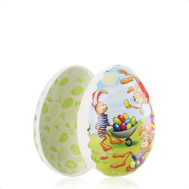 com-four® 6X Osterei zum Befüllen - Bunte Fülleier für Ostern - Ostereier mit Oster-Motiven-Comic zu