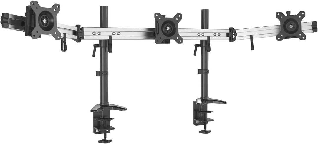 HFTEK 3-Fach Monitorarm - Tischhalterung für 3 Bildschirme von 15 – 27 Zoll mit VESA 75 / 100