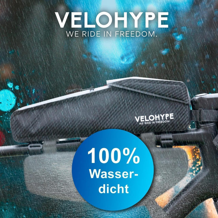 Oberrohrtasche | 2,5 Liter | 100% Wasserdicht | extra Fester Halt - für Gravelbike, Rennrad, MTB
