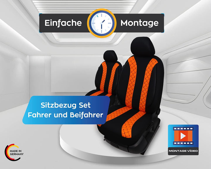 BREMER SITZBEZÜGE Mass Sitzbezüge Schonbezüge für Subaru Outback 4 N305 N305 Schwarz/Orange, N305 Sc