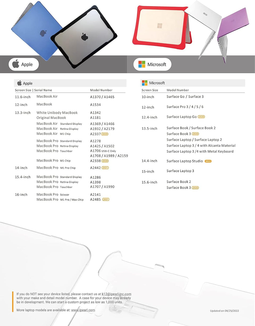 mCover Hartschalen für Microsoft Surface Book 2/3 (38,1 cm) 15 Zoll (Transparent) 15" Microsoft surf