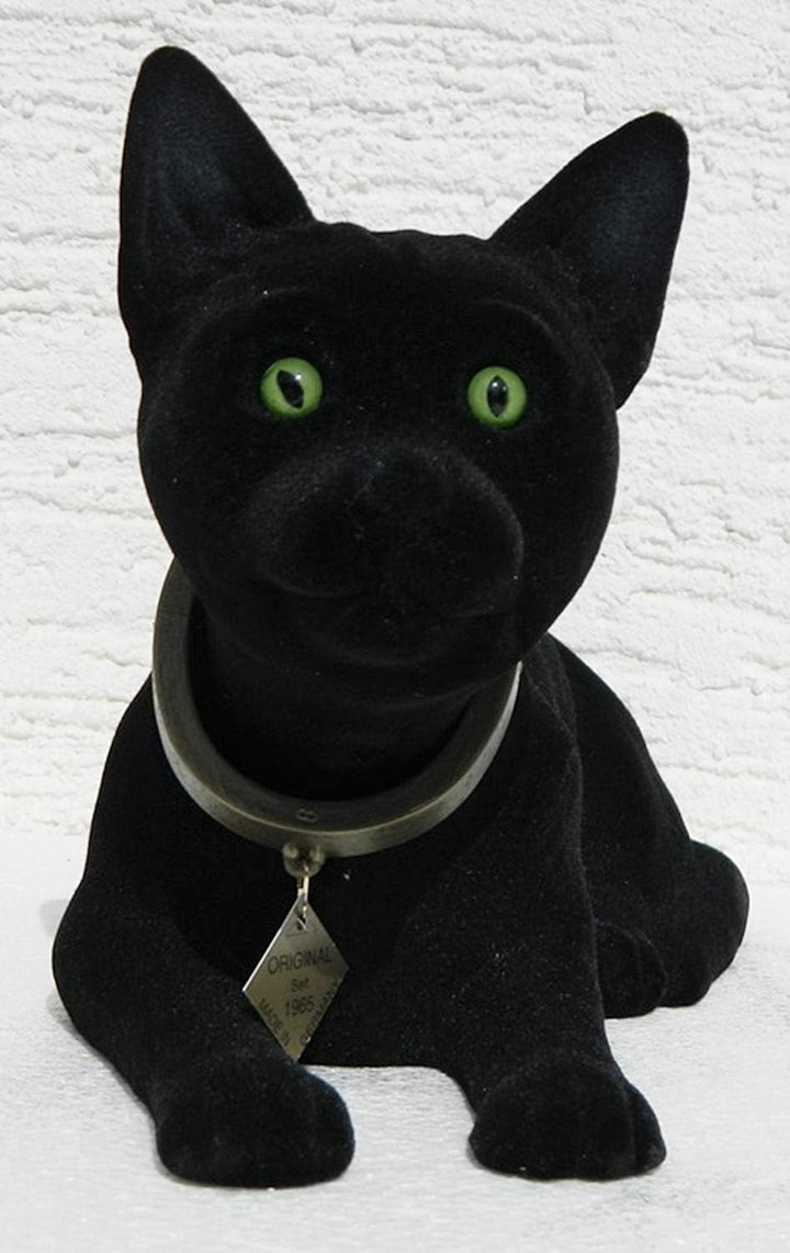 RAKSO Wackel Figur Katze Wackelfigur Höhe 17 cm gross schwarz Dekofigur mit Wackelkopf Gartendeko Ga