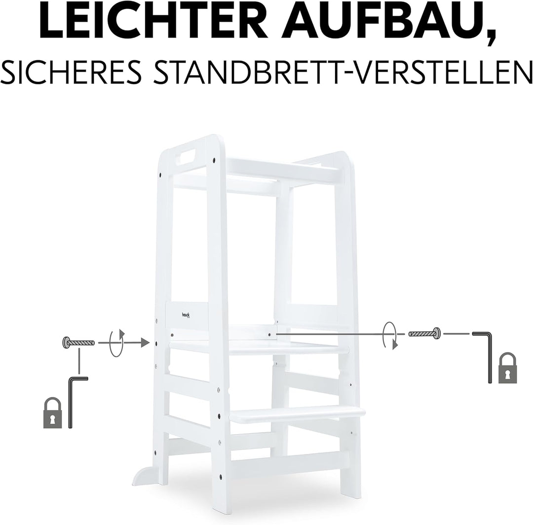 hauck Learn N Explore Natural inkl. Puzzle N Fit – Mitwachsender Kinder Lernturm aus Buchenholz, ab