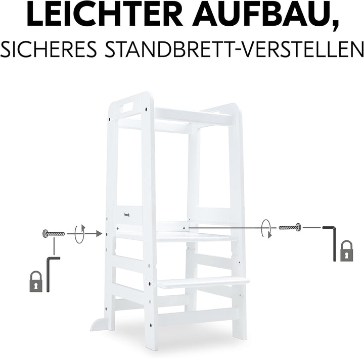 hauck Learn N Explore Natural inkl. Puzzle N Fit – Mitwachsender Kinder Lernturm aus Buchenholz, ab
